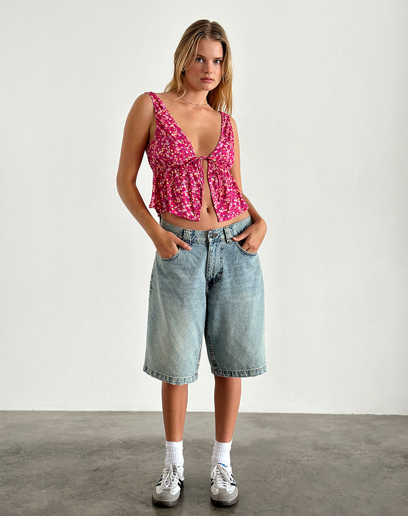 Afbeelding van Rolia Cami Top in Ditsy Floral Pink