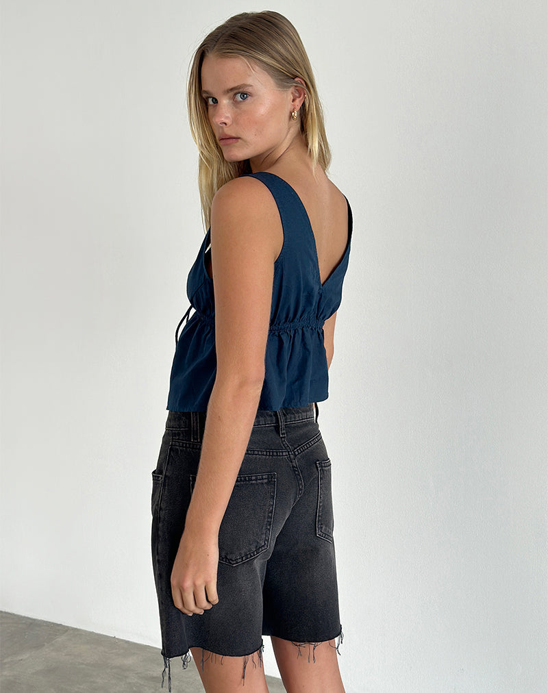 Afbeelding van Rolia Top met Stropdas in Navy