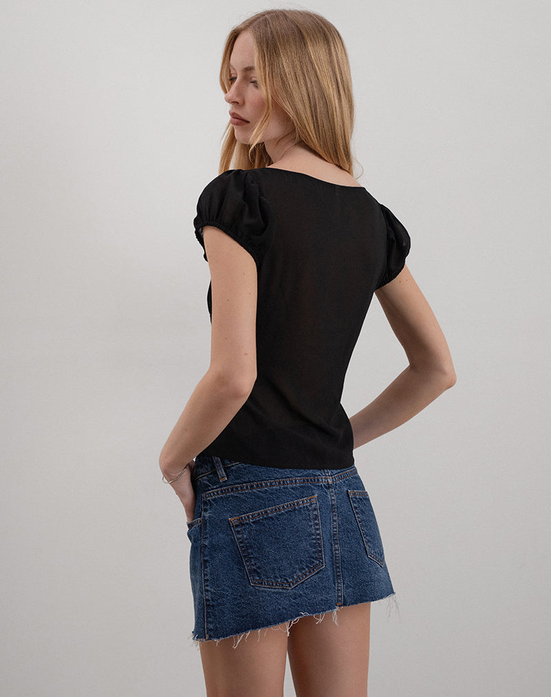 Afbeelding van Rolina Blouse in Chiffon Zwart