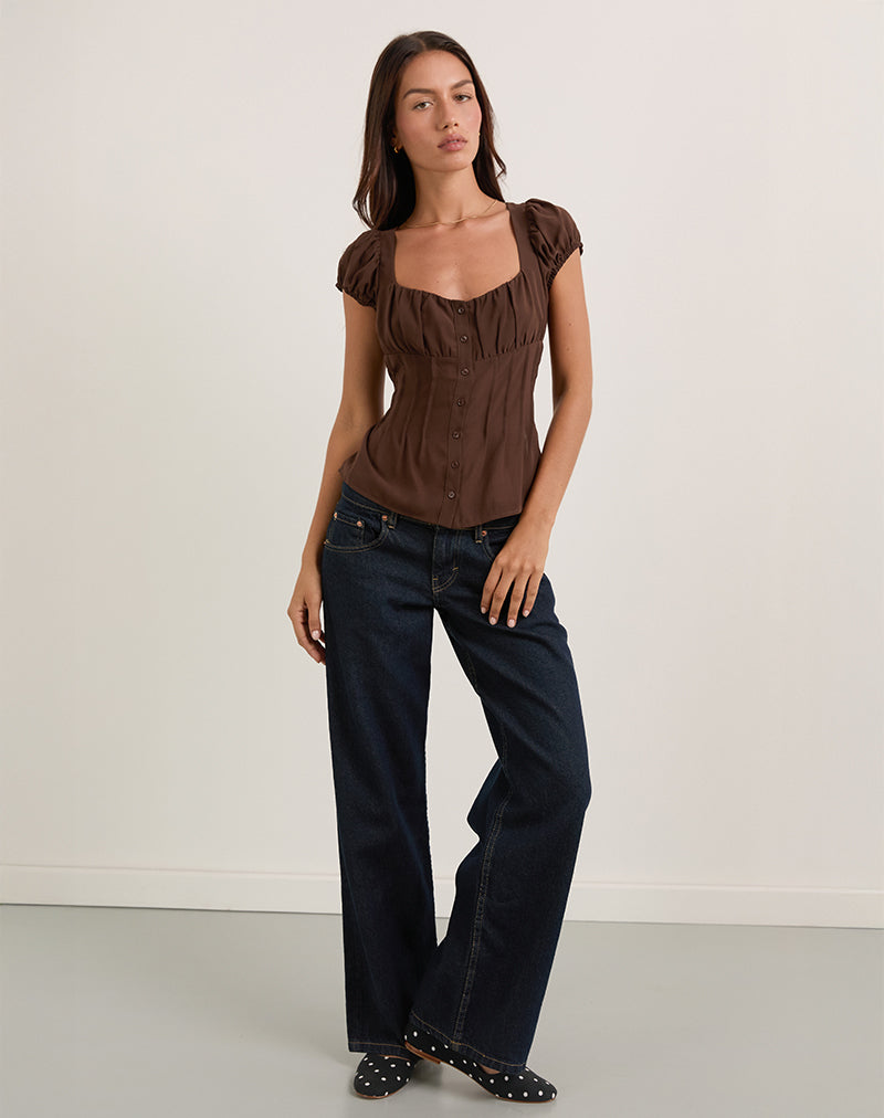 Afbeelding van Rolina Blouse in Chiffon Bruin