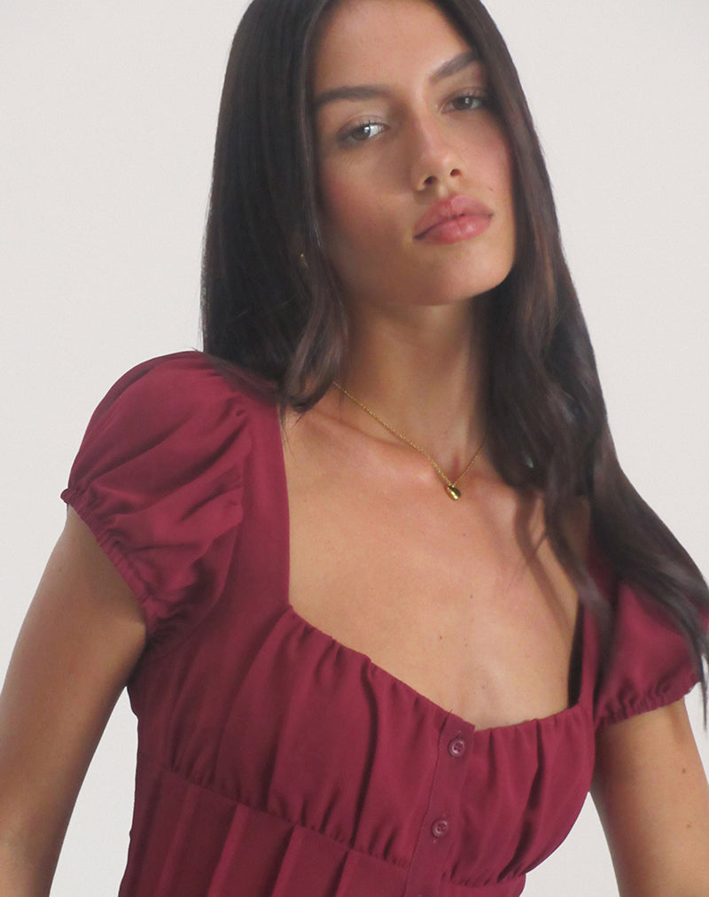 Rolina Blouse in Chiffon Bourgondië