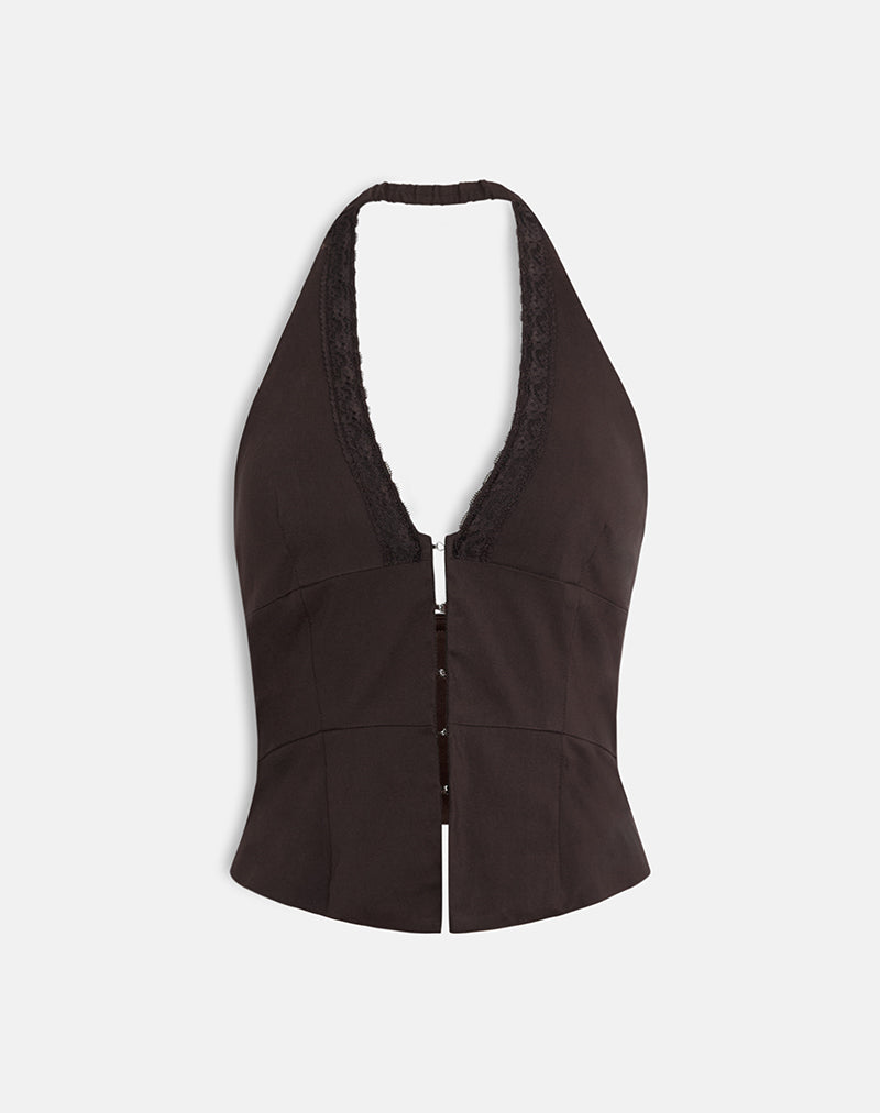 Afbeelding van Ronin Top in Kantafwerking Bruin