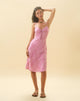 Afbeelding van Ronsha Midi Dress in Wavy Polka Purple