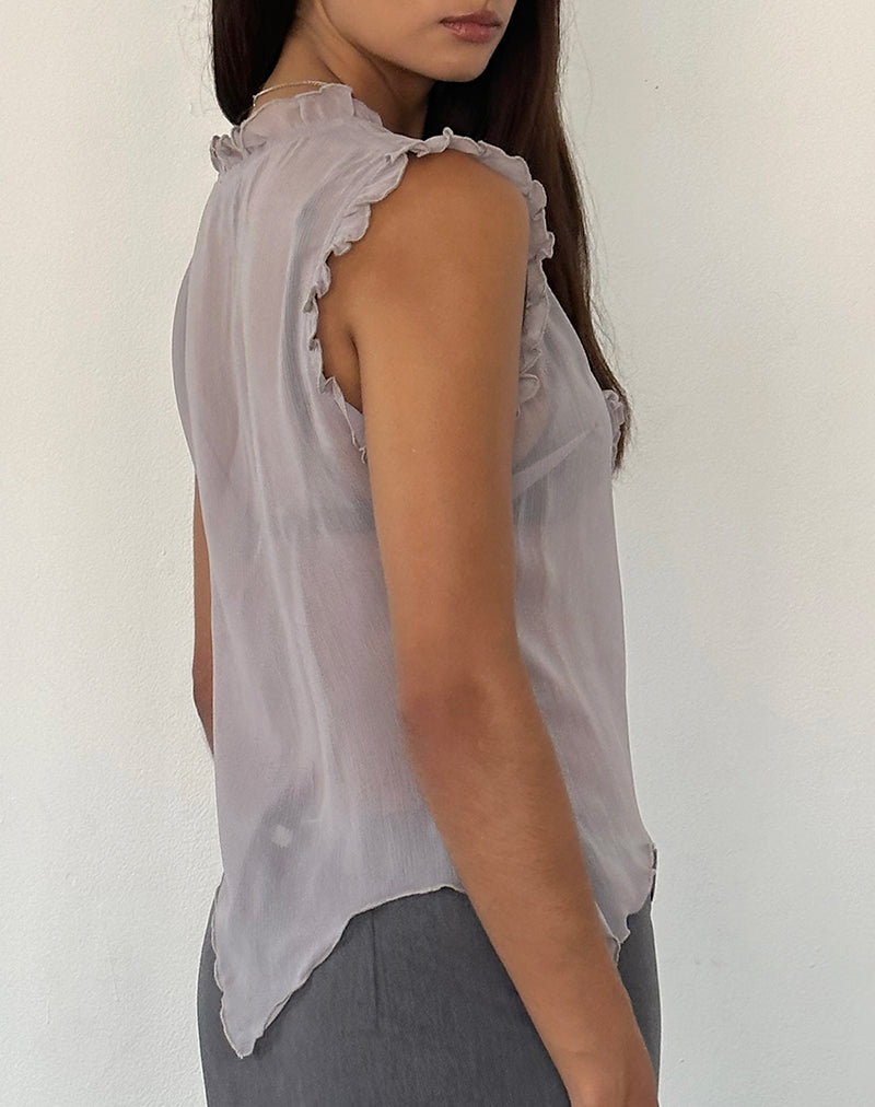 Afbeelding van Rosalinda Top in Chiffon Lila Grijs