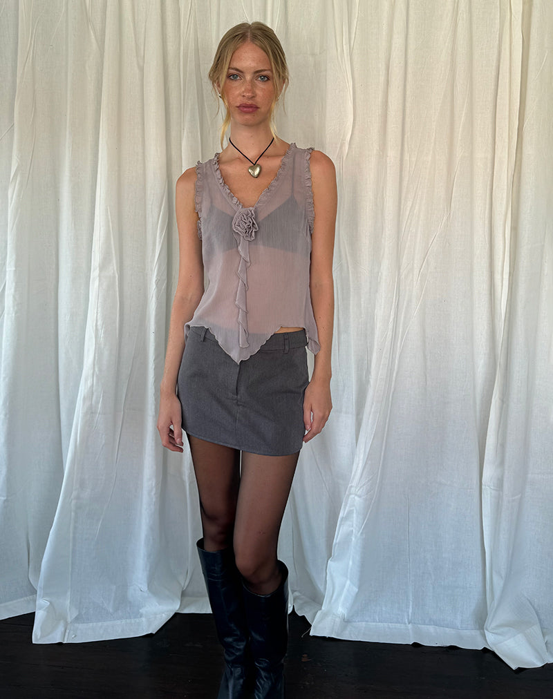 Afbeelding van Rosalinda Top in Chiffon Lila Grijs