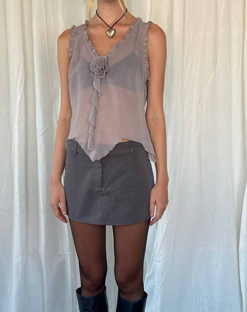 Afbeelding van Rosalinda Top in Chiffon Lila Grijs