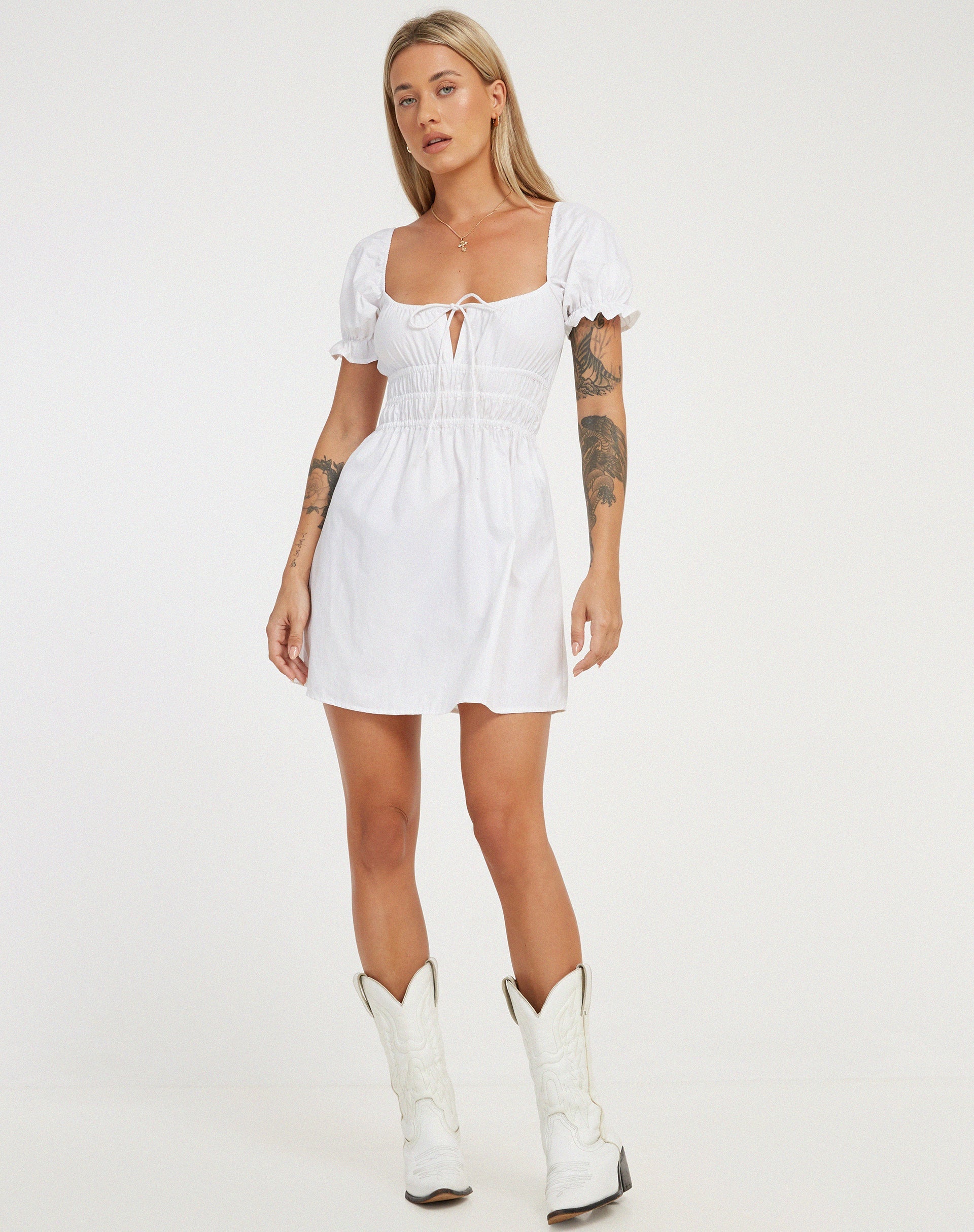 Afbeelding van Rosmilly Mini Dress in Wit