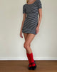 Afbeelding van Roswitha Mini Dress in Navy met Witte Streep