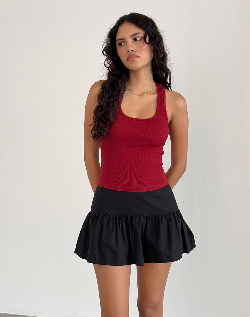 Roxe Geribd Vest Top in Adrenaline Rood