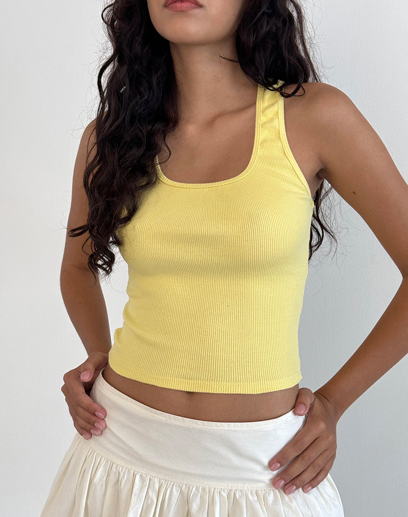 Afbeelding van Roxe Ribbed Vest Top in Limonade