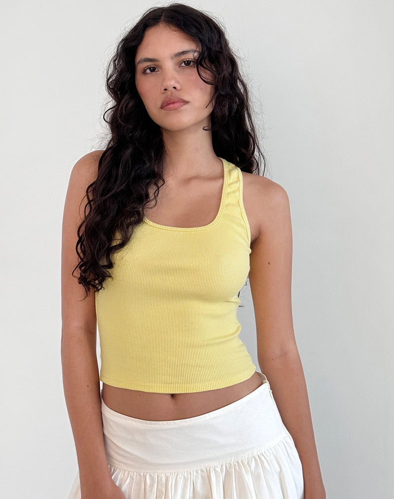Afbeelding van Roxe Ribbed Vest Top in Limonade