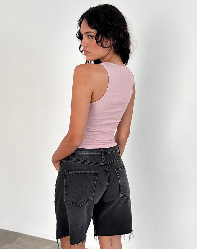 Afbeelding van Roxe Geribd Vest Top in Roze Lady