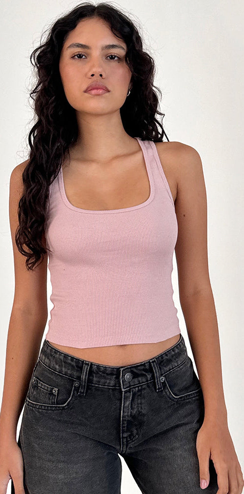 Afbeelding van Roxe Geribd Vest Top in Roze Lady