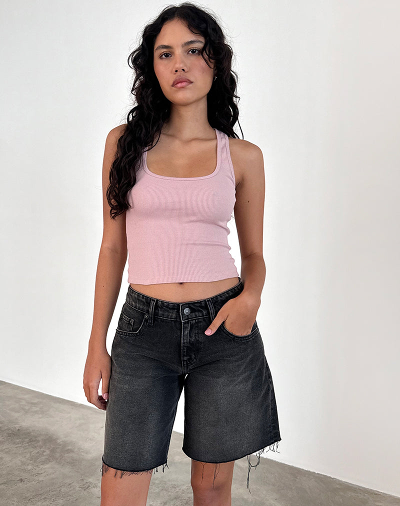 Afbeelding van Roxe Geribd Vest Top in Roze Lady
