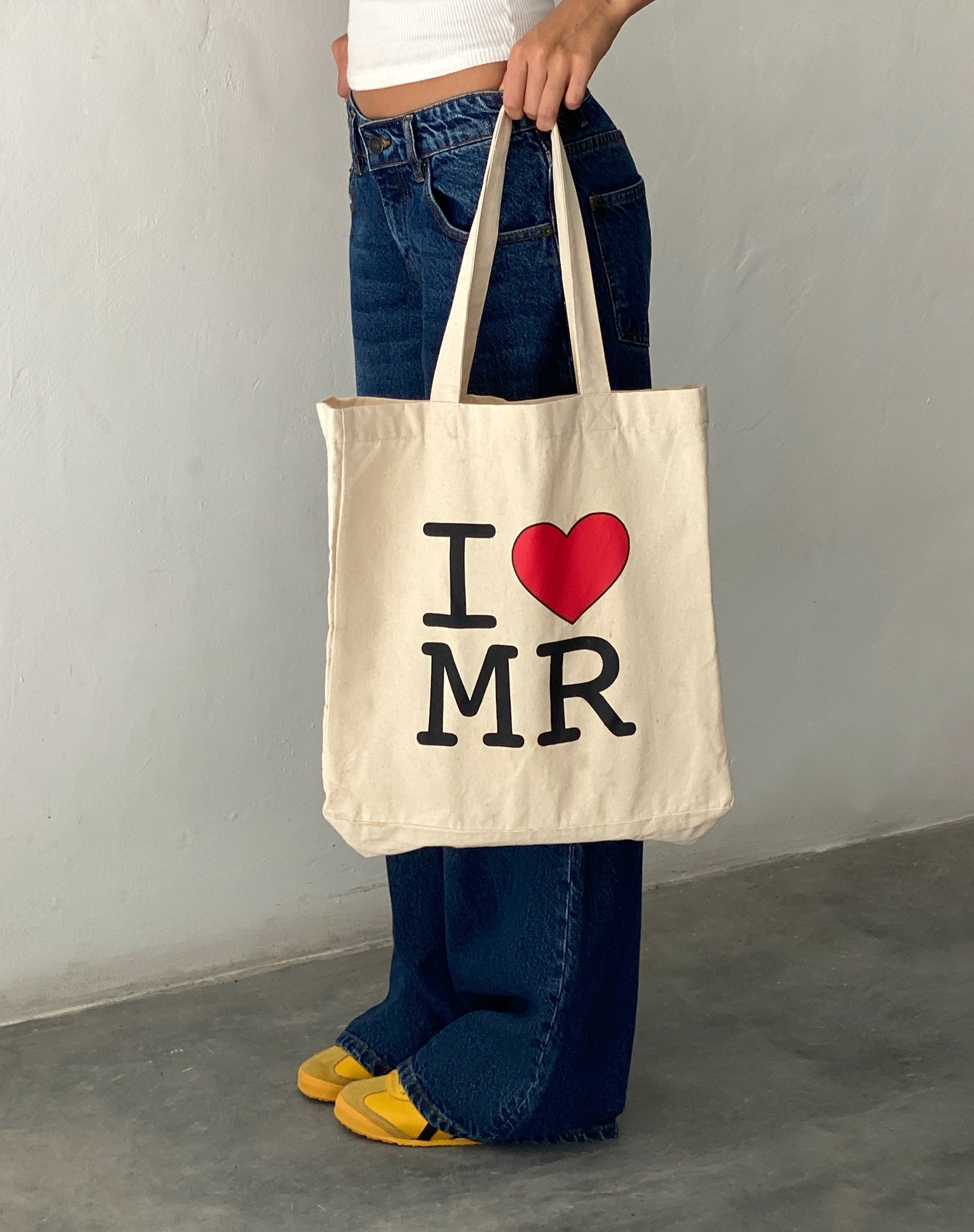 Afbeelding van I Heart MR boodschappentas in gebroken wit