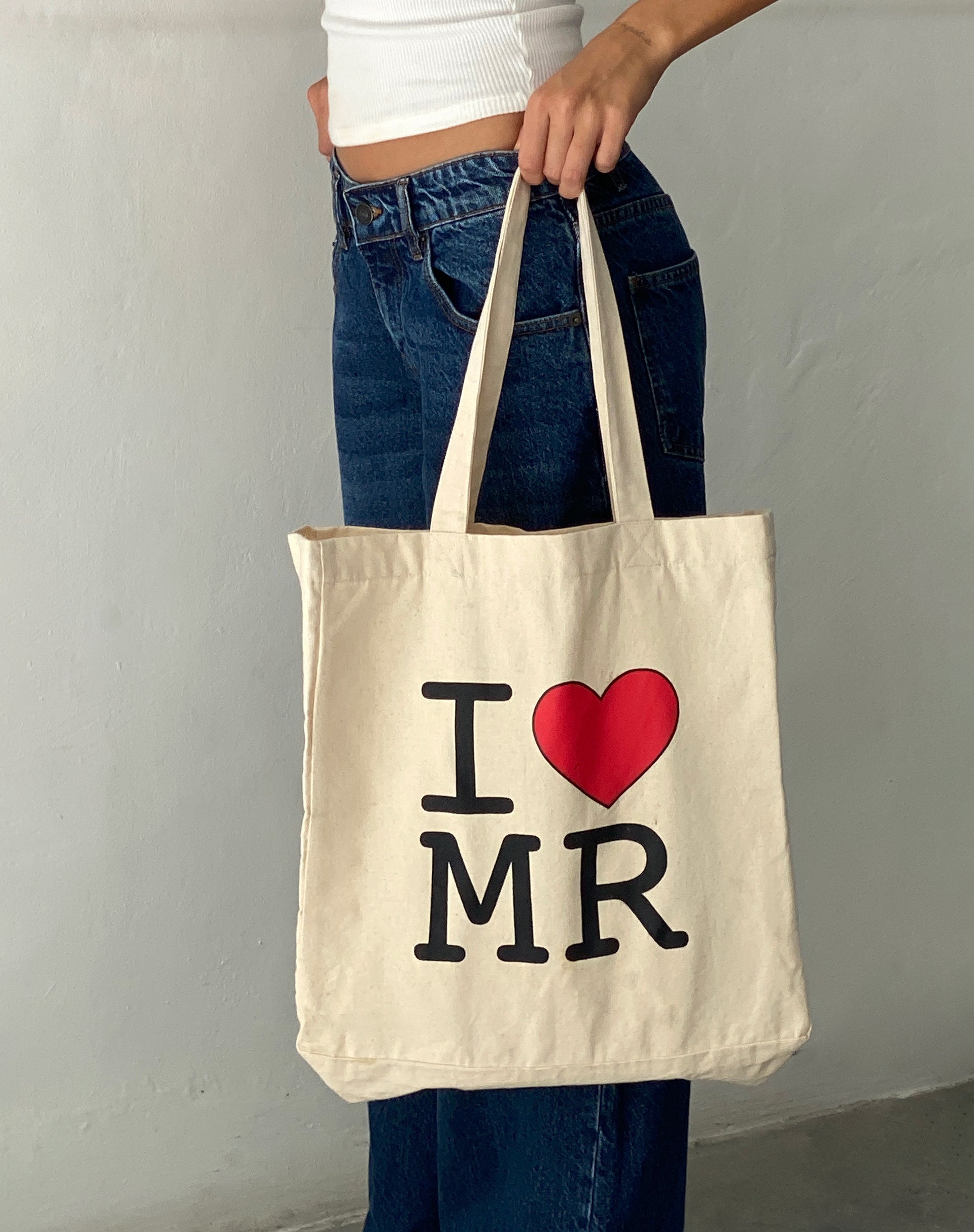 Afbeelding van I Heart MR boodschappentas in gebroken wit