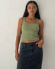 Afbeelding van Roxe Geribd Vest Top in Dark Sage