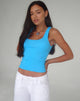 Afbeelding van Roxe Geribd Vest Top in Tropisch Blauw