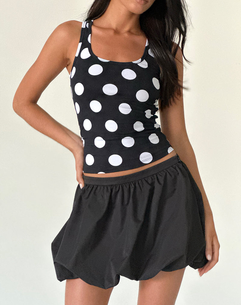 Afbeelding van Hojiso Puffball Mini Rok in Zwart