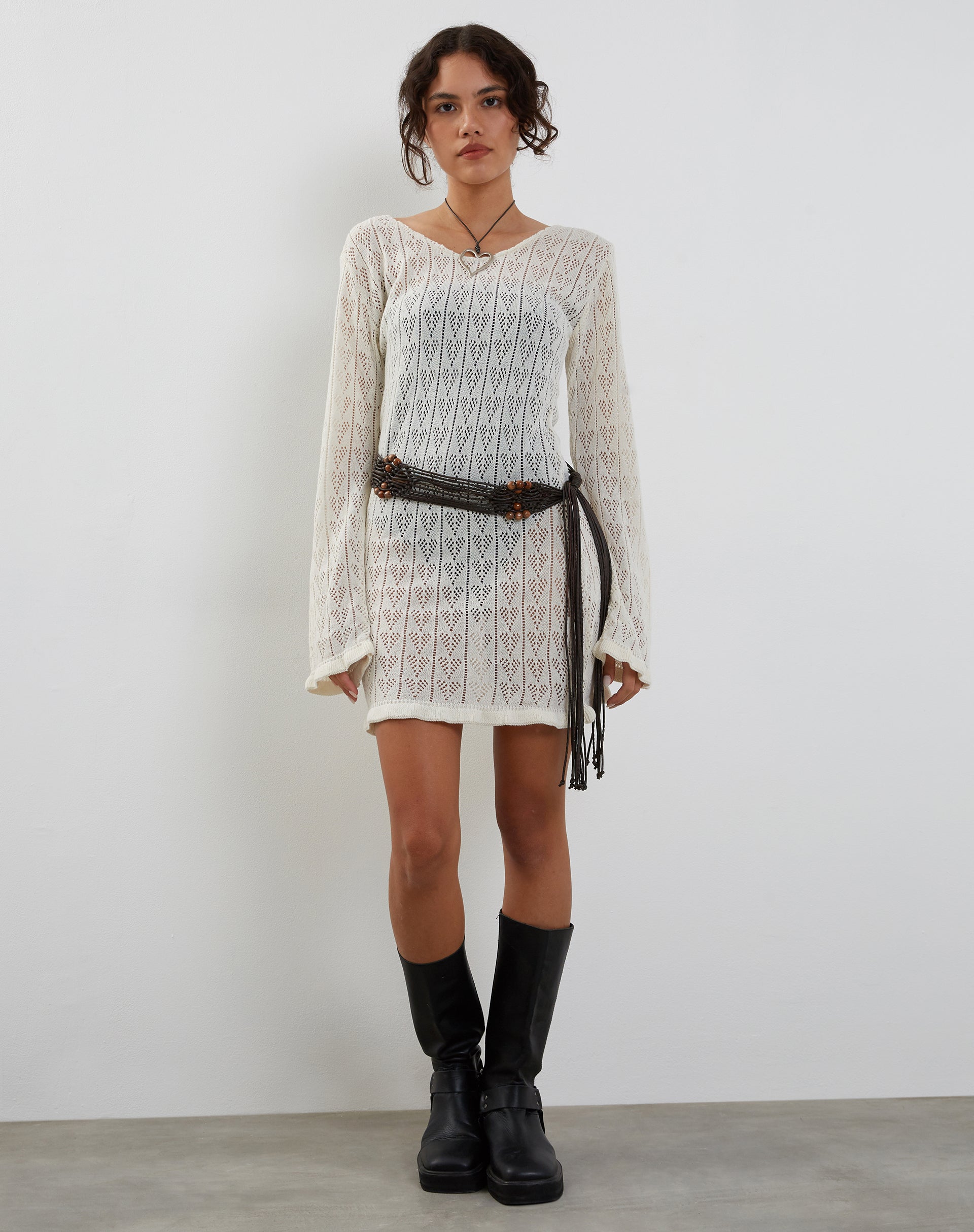Afbeelding van Rue Mini Knit Jurk in Ivoor