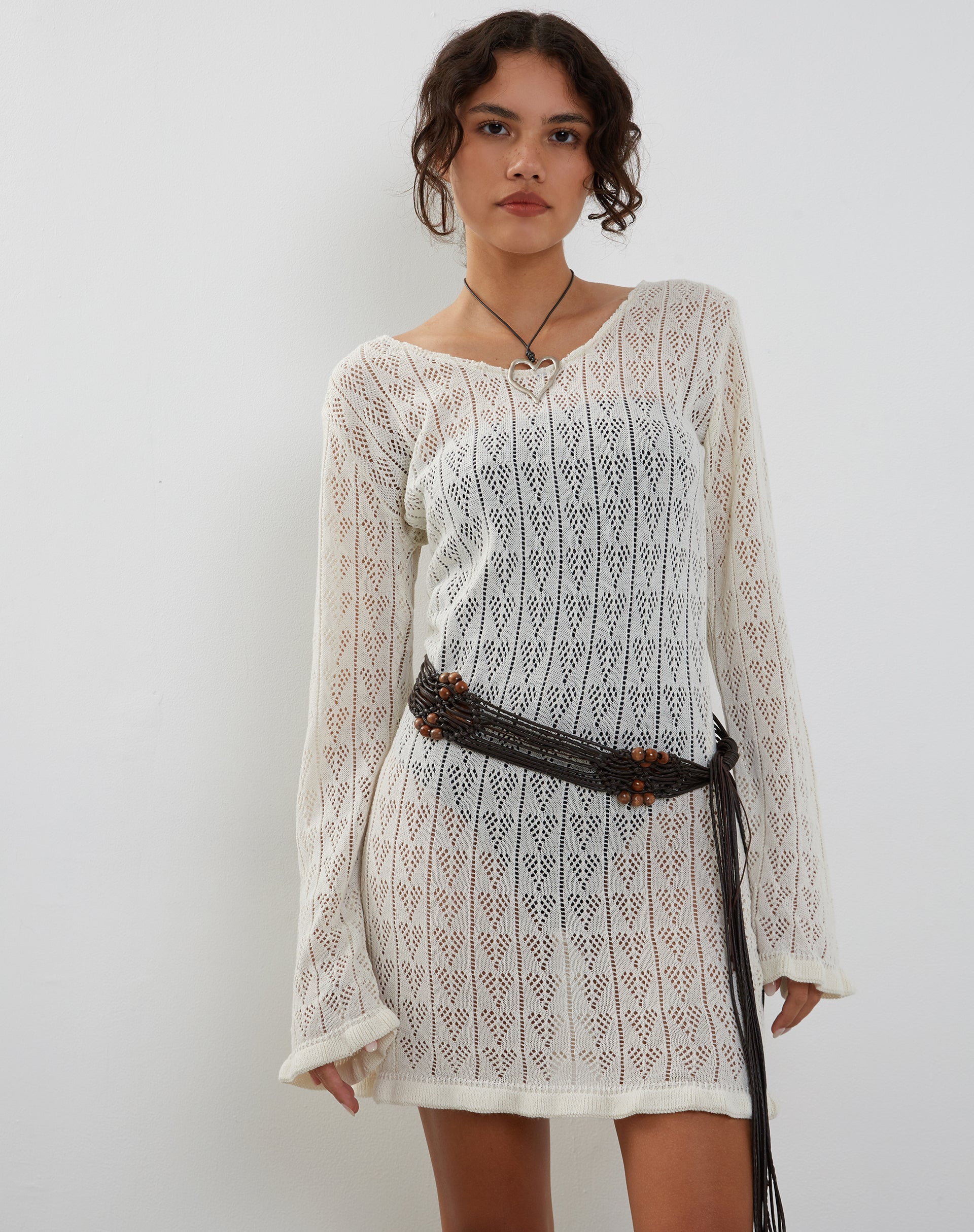 Afbeelding van Rue Mini Knit Jurk in Ivoor