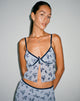 Afbeelding van Rumako Crop Top in Lichtblauw Zwart Botanist Flocking