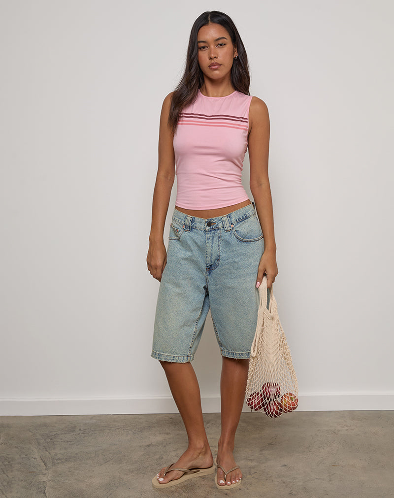 Afbeelding van Runaba Rugloze Tanktop in Ballet Roze Streep