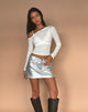 Afbeelding van Rwila Rok in Metallic PU Zilver