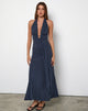 Afbeelding van Ryoko Maxi jurk in Cupro Ocean Storm