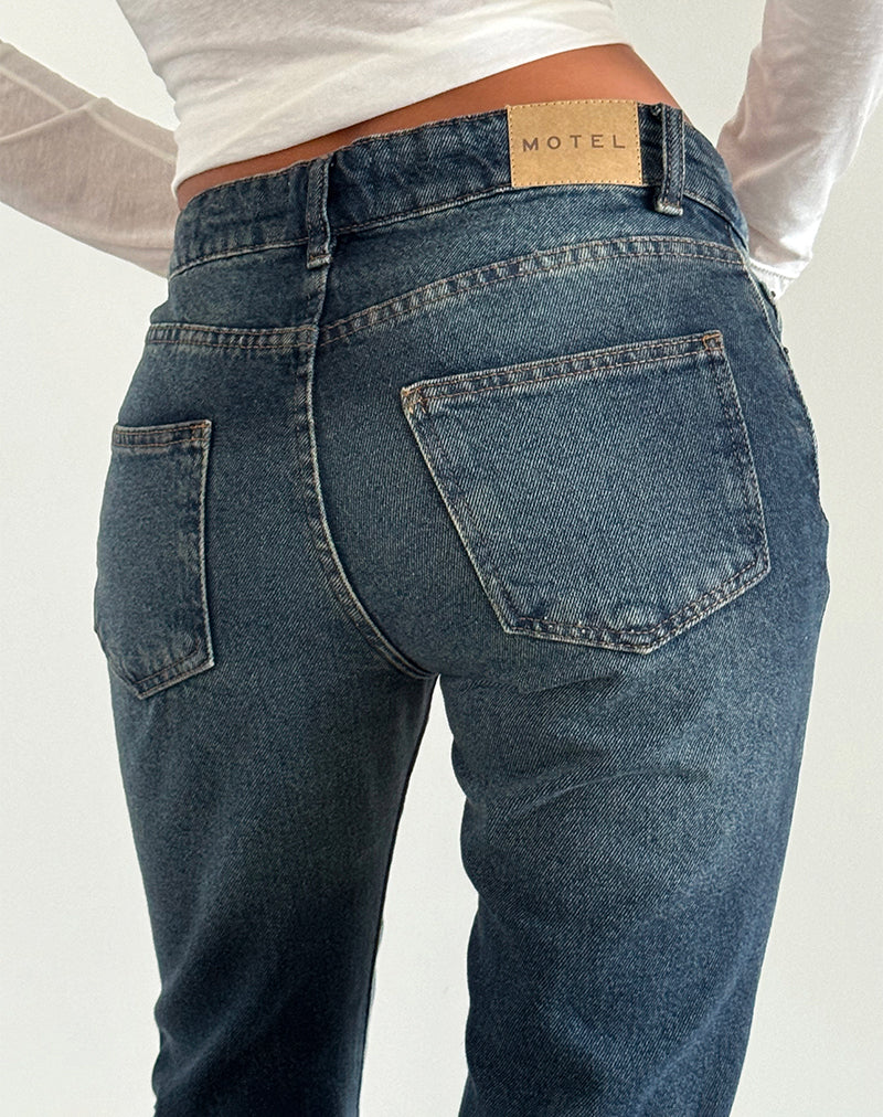 Afbeelding van Rigid Low Rise Flare Jeans in Dark Vintage