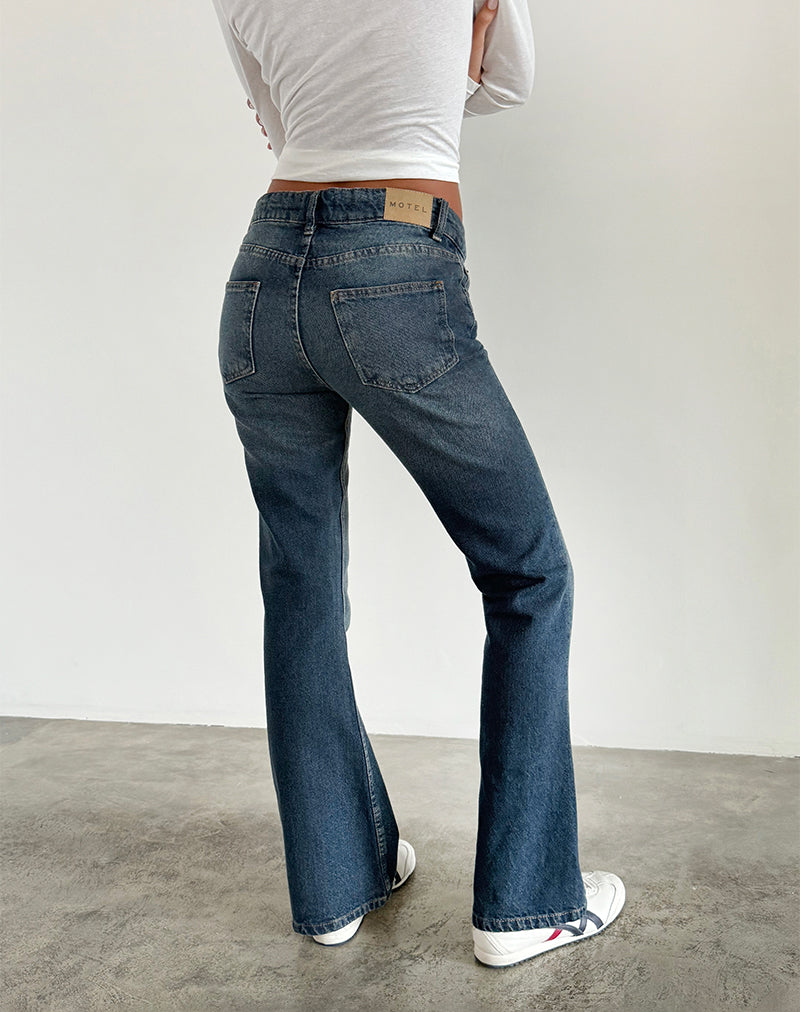 Afbeelding van Rigid Low Rise Flare Jeans in Dark Vintage
