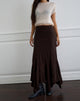 Afbeelding van Rombe Maxi Rok in Bittere Chocolade