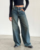 Afbeelding van Roomy Extra Wide Jeans in Bruin Blauw Acid