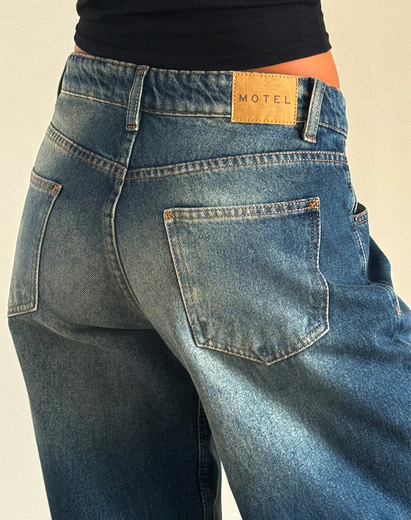 Afbeelding van Roomy Extra Wide Low Rise Jeans in Dark Vintage