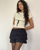 Afbeelding van Sabine Top in Beige met Zwarte Binding