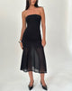 Sachiko Bandeau Maxi Dress in Chiffon Jersey Zwart