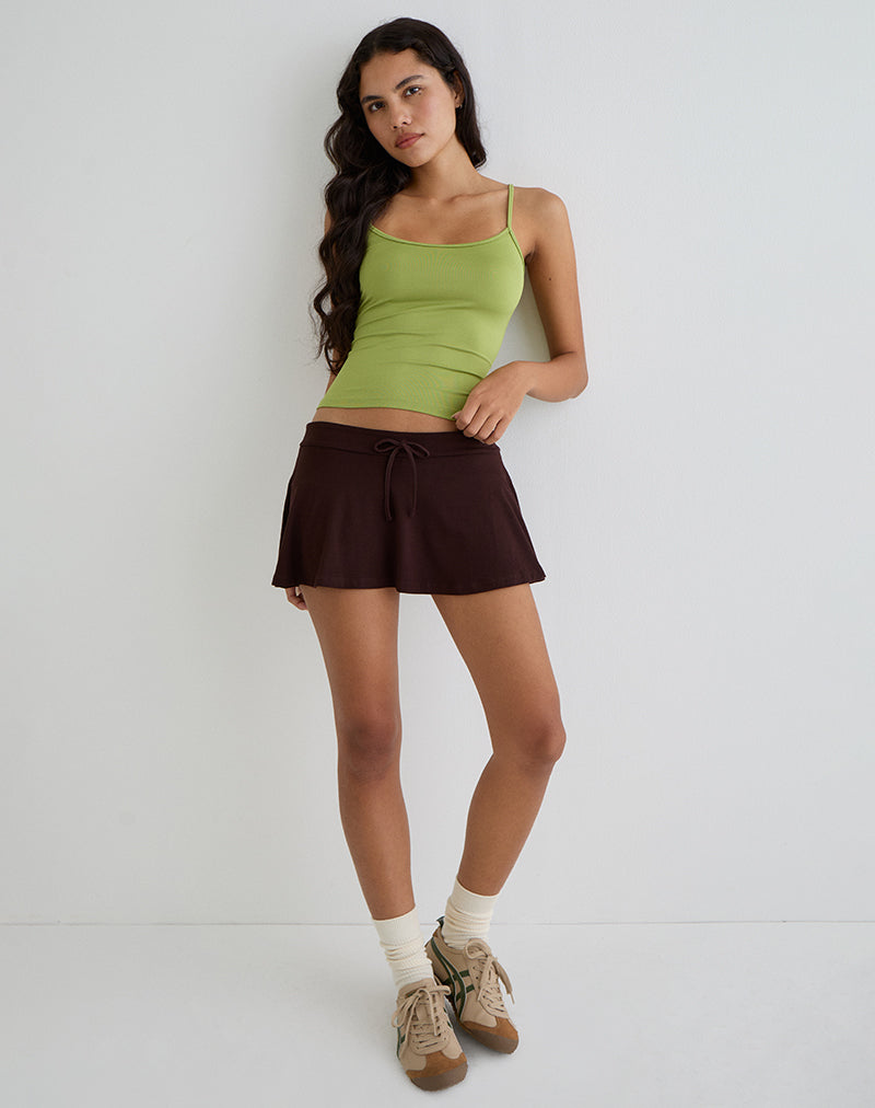 Saeko Micro Skort in Bittere Chocolade