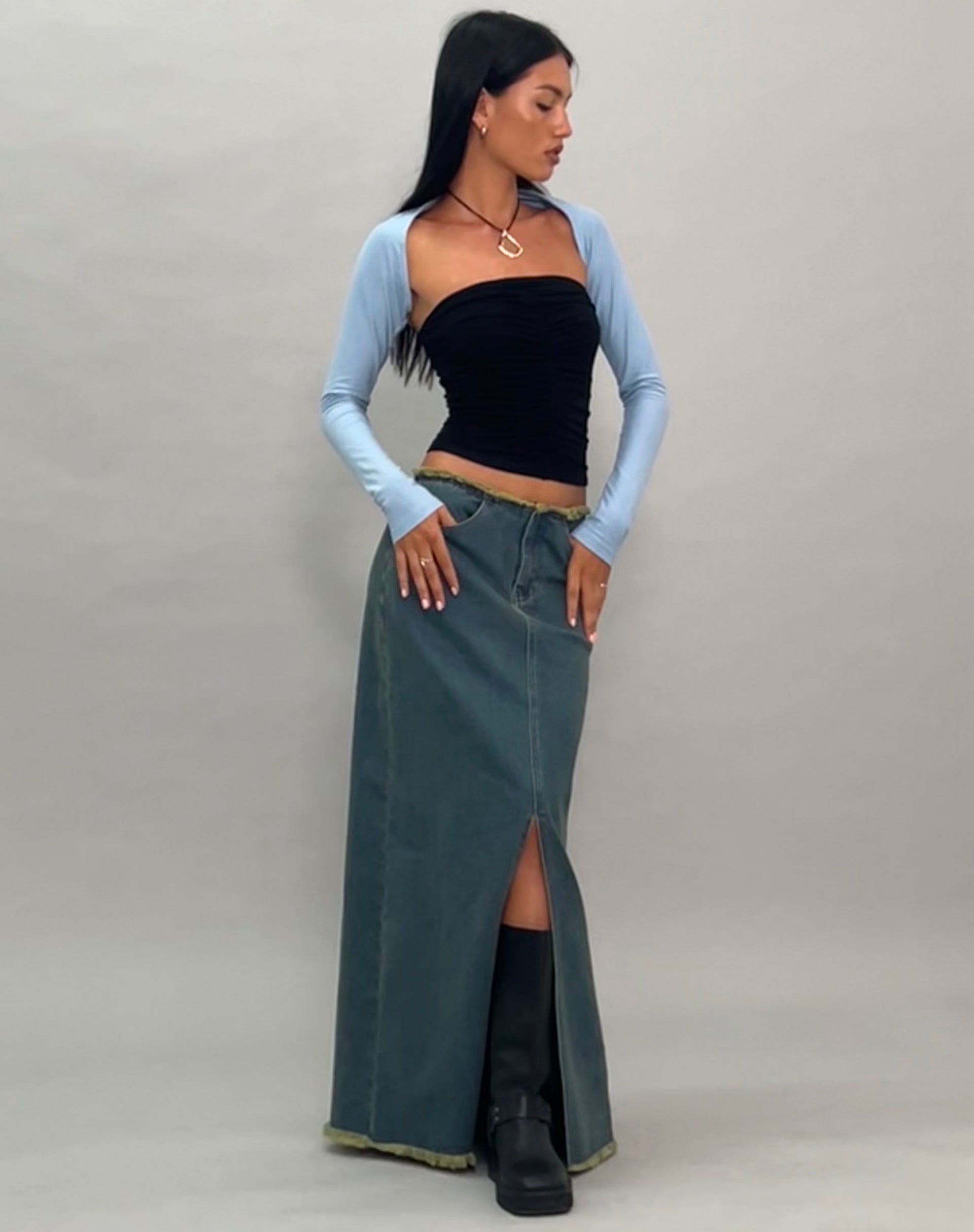 Afbeelding van Ladri Shrug Top in Nantucket Blue