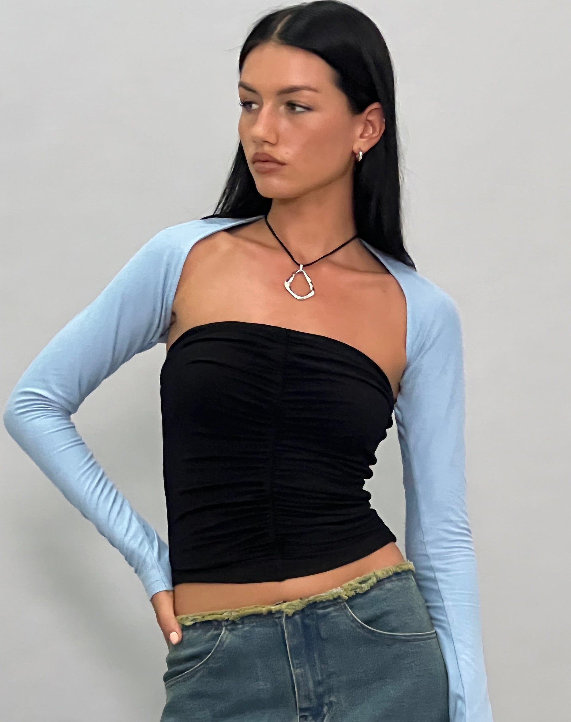 Afbeelding van Ladri Shrug Top in Nantucket Blue