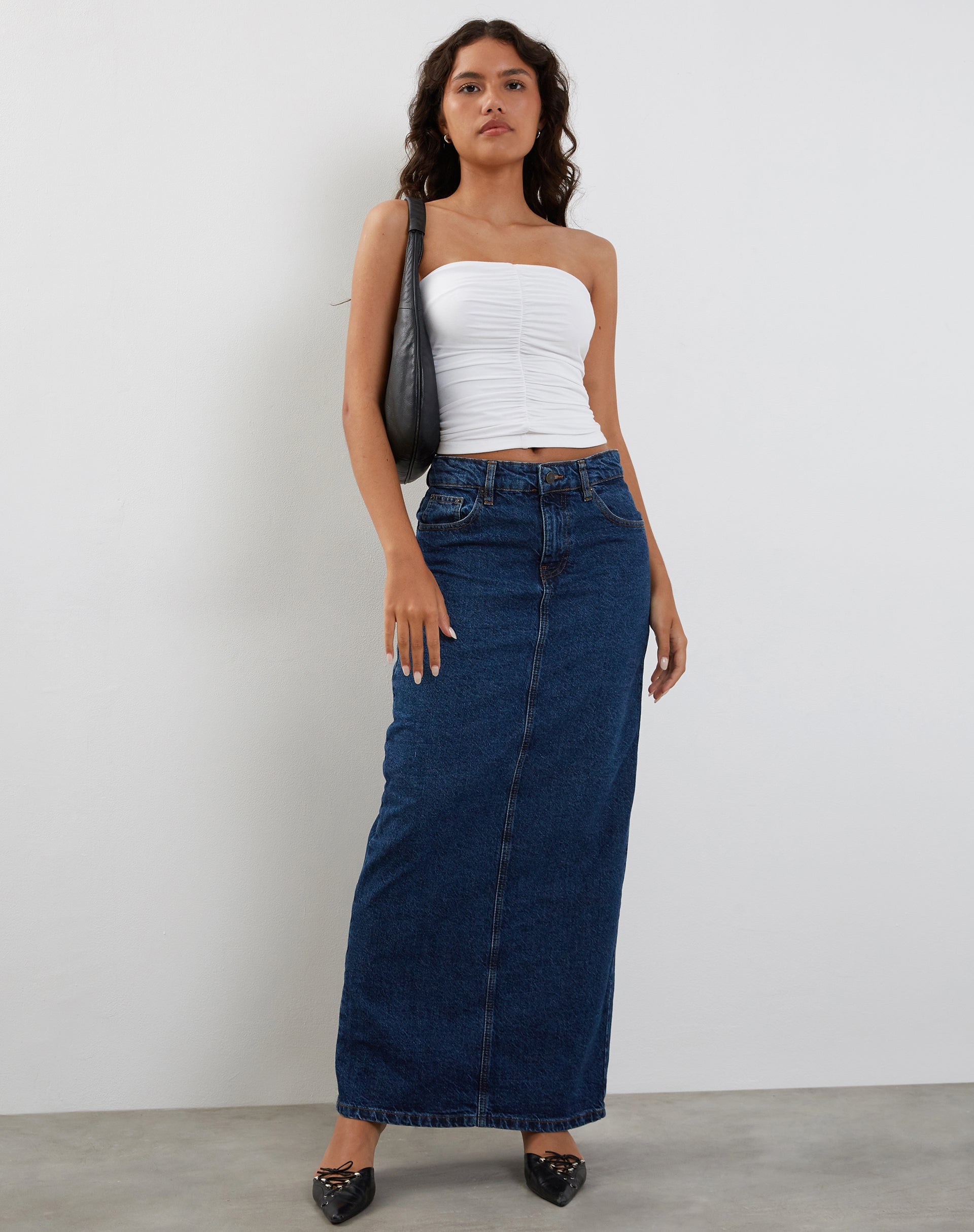 Afbeelding van Sajna Bandeau Top met Ruches in Wit