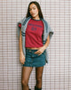 Afbeelding van Sakha Boxy Top in Adrenaline Rood met Blauwe New York Print