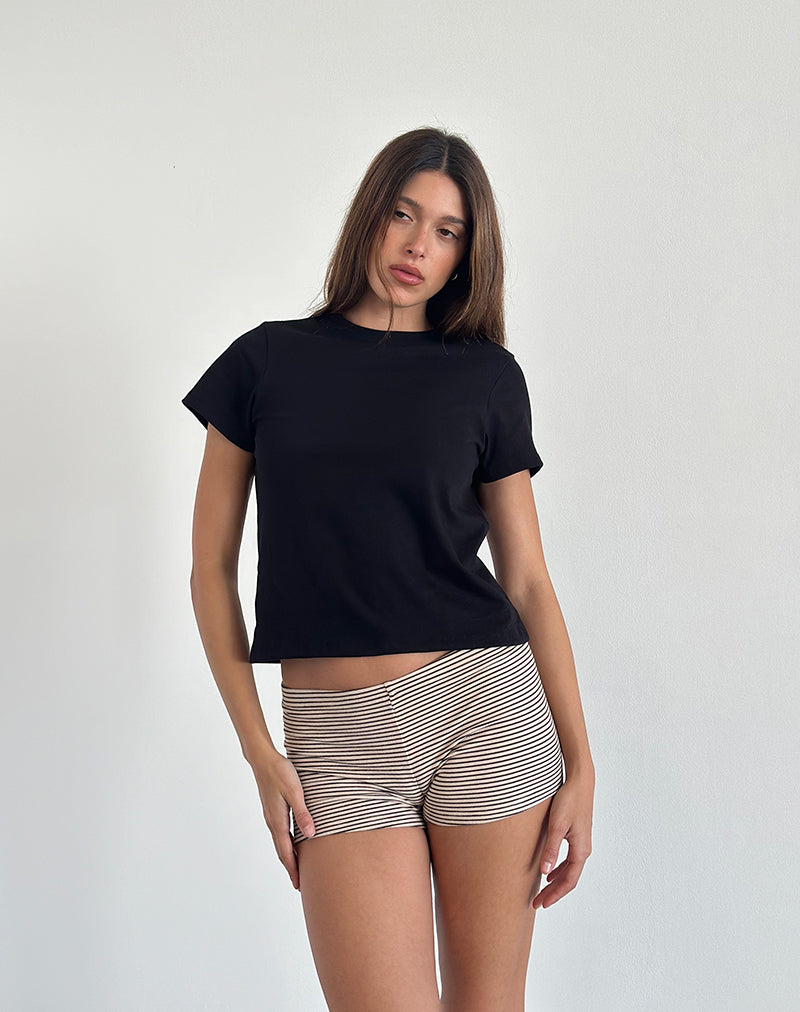 Sakha Boxy Top in Effen Zwart