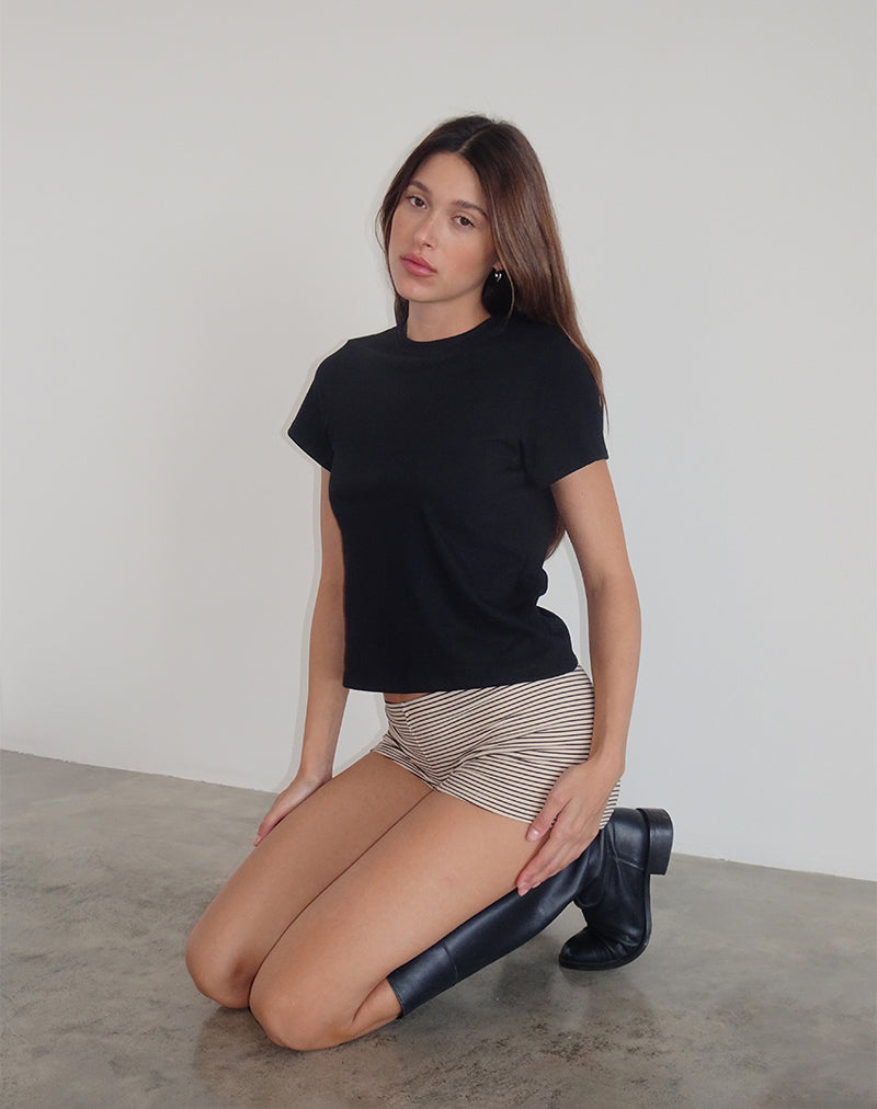 Sakha Boxy Top in Effen Zwart