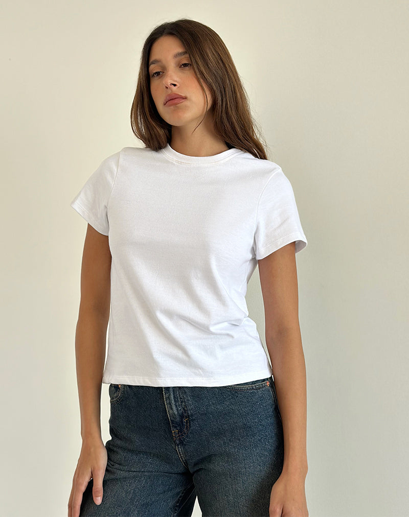 Sakha boxy top in effen wit