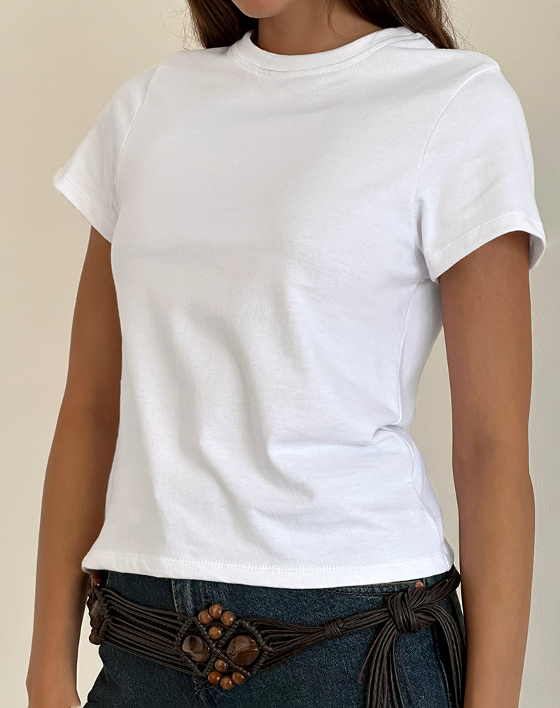 Sakha boxy top in effen wit