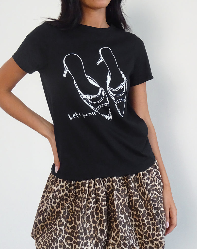 Saki T-shirt in zwart met Lets Dance-opdruk