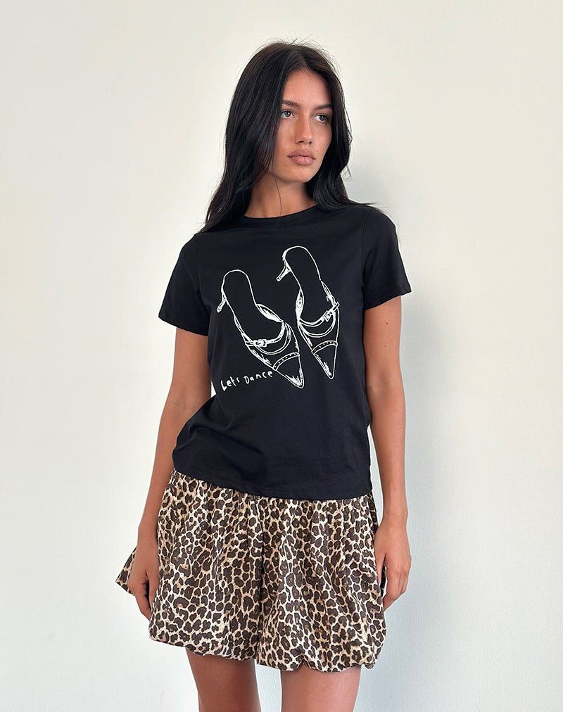 Afbeelding van Saki T-shirt in zwart met Lets Dance-opdruk
