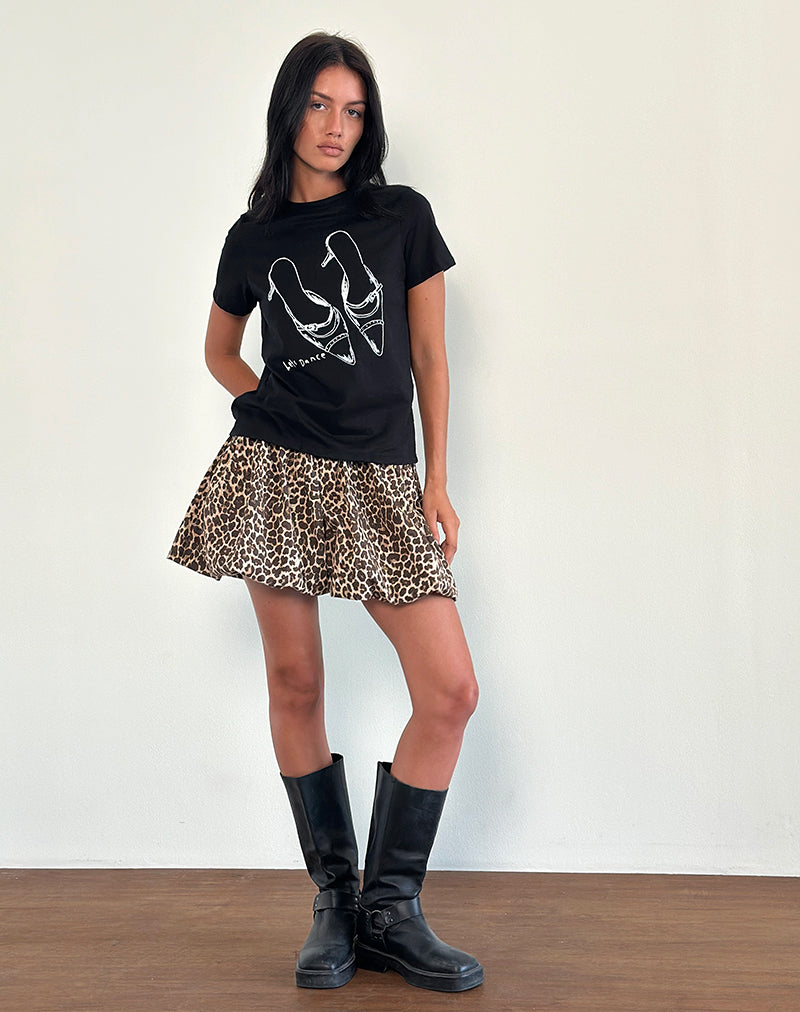 Saki T-shirt in zwart met Lets Dance-opdruk