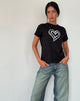 Afbeelding van Saki T-shirt in zwart met Love Tie Dye