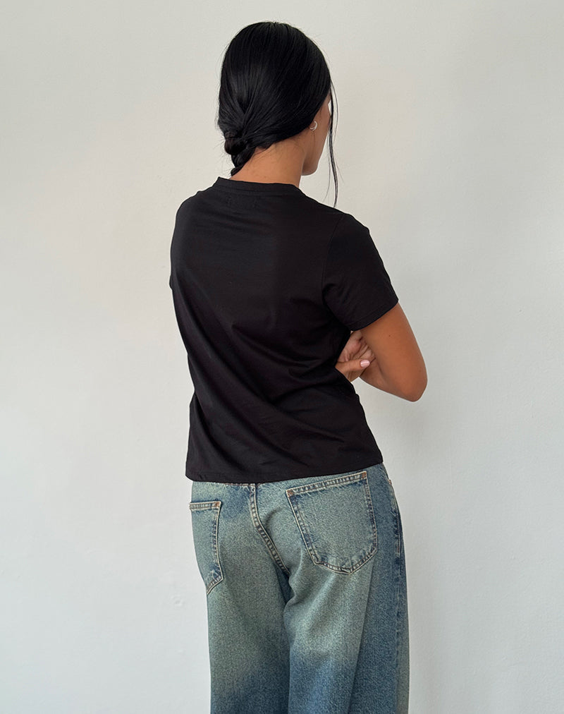 Afbeelding van Saki T-shirt in zwart met Love Tie Dye